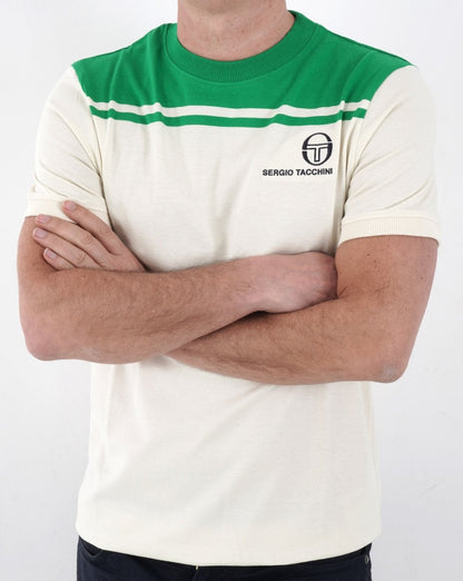 Sergio Tacchini New Young Line T Shirt Off White/Green