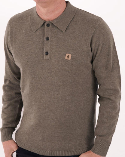 Gabicci Vintage Francesco LS Knitted Polo Elmwood
