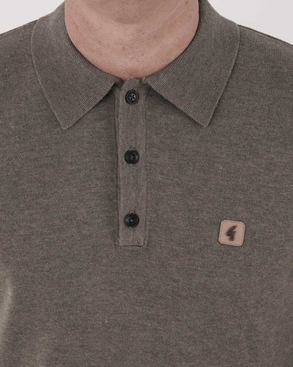 Gabicci Vintage Francesco LS Knitted Polo Elmwood