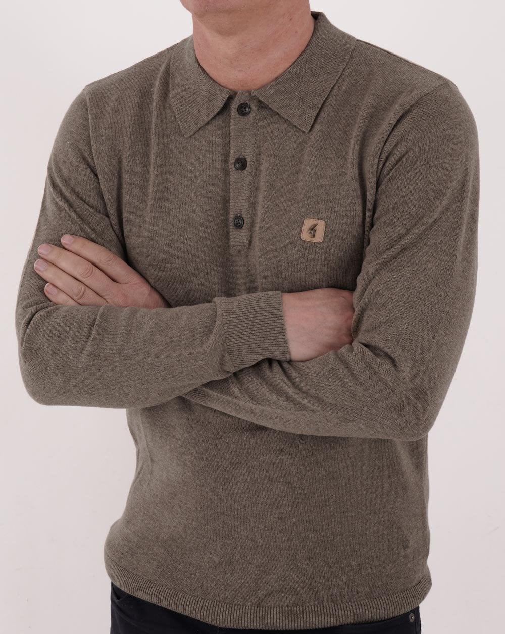 Gabicci Vintage Francesco LS Knitted Polo Elmwood