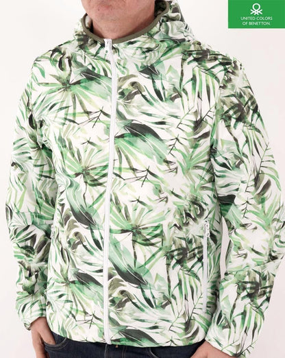 Benetton Light Hooded Jacket Green Multi