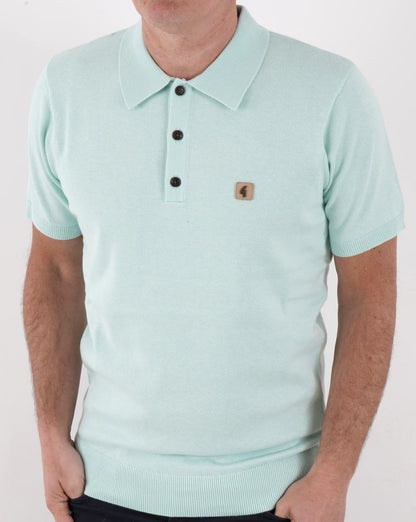 Gabicci Vintage Jackson Knitted Polo Fresh Mint