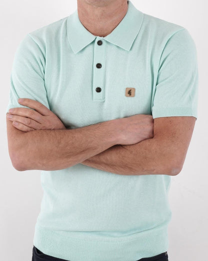 Gabicci Vintage Jackson Knitted Polo Fresh Mint