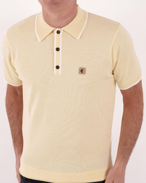 Gabicci Vintage Lineker Knitted Polo Vanilla