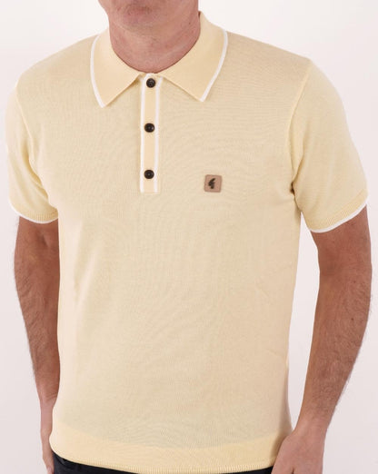 Gabicci Vintage Lineker Knitted Polo Vanilla