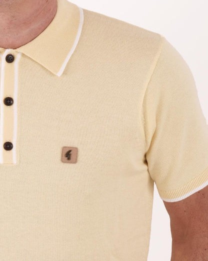 Gabicci Vintage Lineker Knitted Polo Vanilla