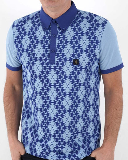 Gabicci Vintage Stewart Oxford Polo Blue