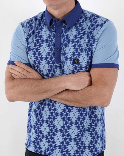 Gabicci Vintage Stewart Oxford Polo Blue