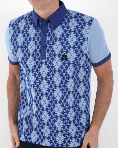 Gabicci Vintage Stewart Oxford Polo Blue