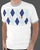 Gabicci Vintage Diamond Argyle Crew Knit White