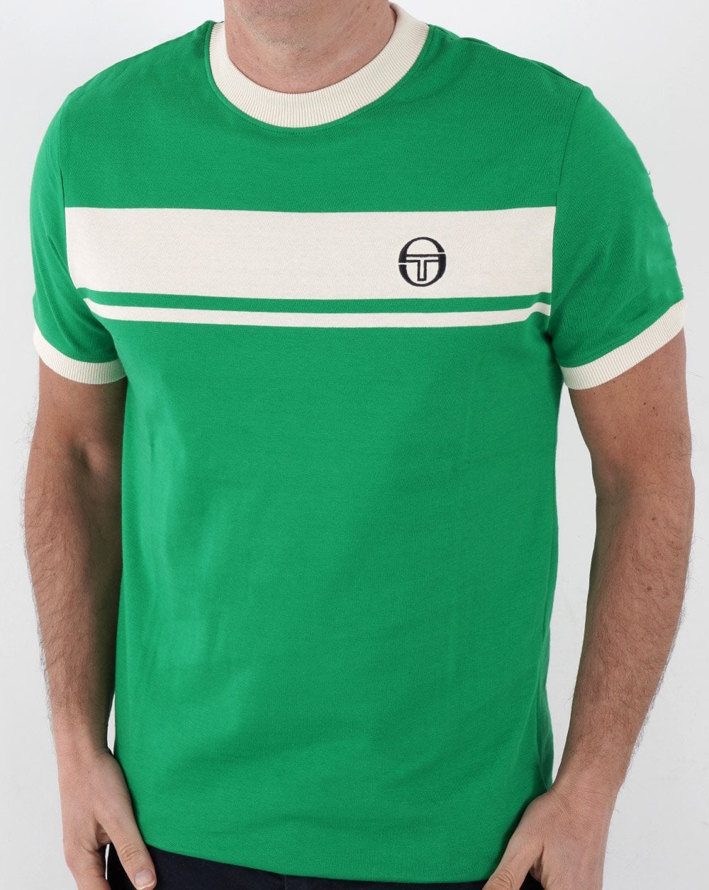 Sergio Tacchini Masters T Shirt Green/Off White