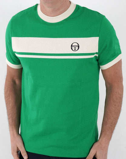 Sergio Tacchini Masters T Shirt Green/Off White
