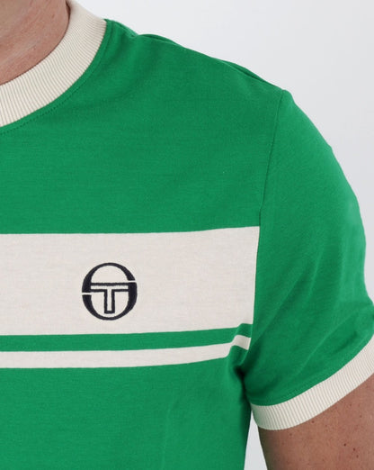 Sergio Tacchini Masters T Shirt Green/Off White
