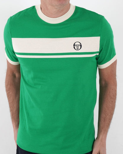 Sergio Tacchini Masters T Shirt Green/Off White