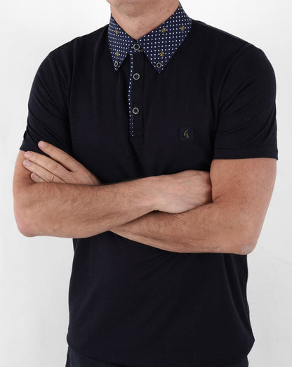 Gabicci Vintage Renfro Woven Polo Navy