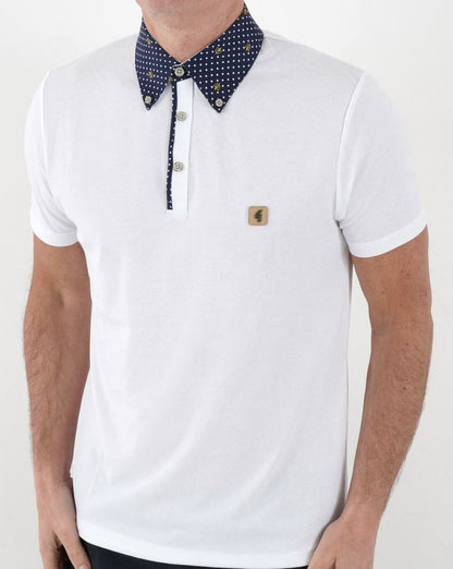 Gabicci Vintage Renfro Woven Polo White