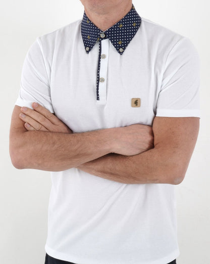 Gabicci Vintage Renfro Woven Polo White