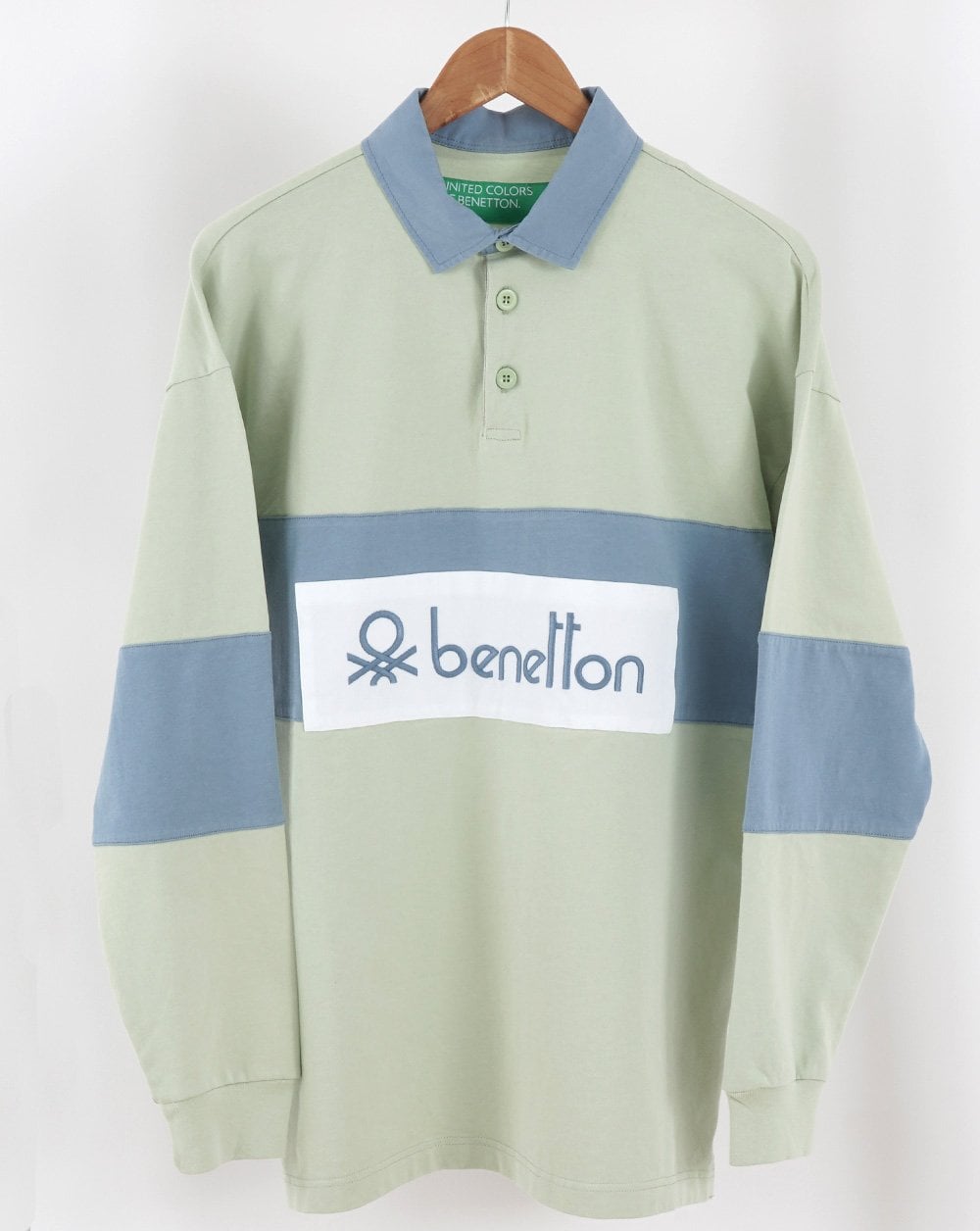 Benetton Rugby Shirt Green/Blue