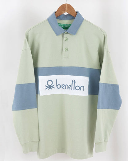 Benetton Rugby Shirt Green/Blue
