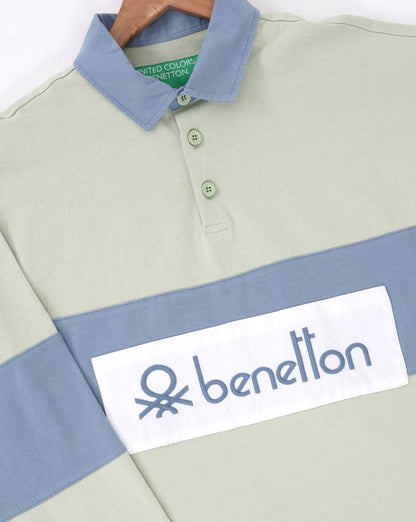Benetton Rugby Shirt Green/Blue