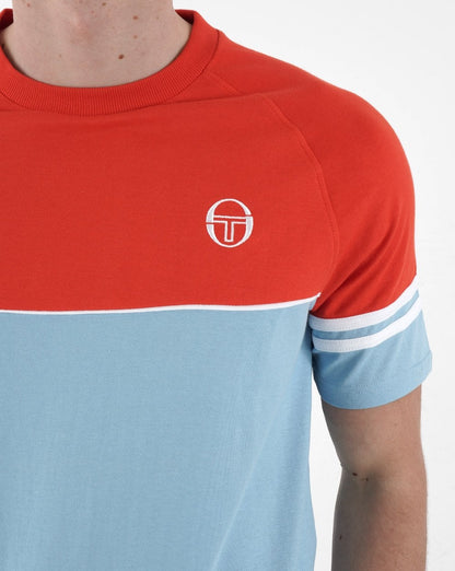 Sergio Tacchini Orion T Shirt Sky Blue/Orange
