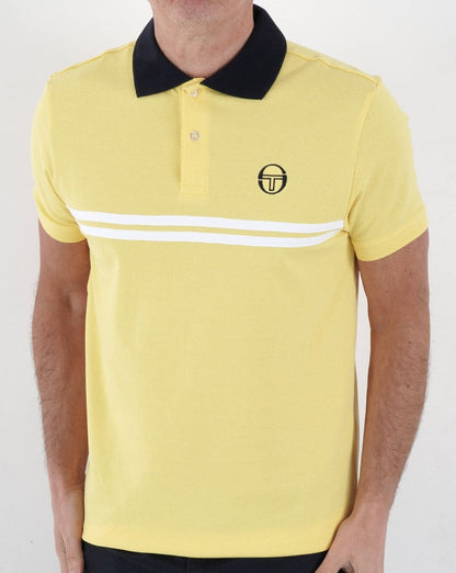 Sergio Tacchini Supermac Polo Shirt Yellow/White/Navy
