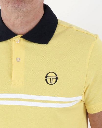 Sergio Tacchini Supermac Polo Shirt Yellow/White/Navy