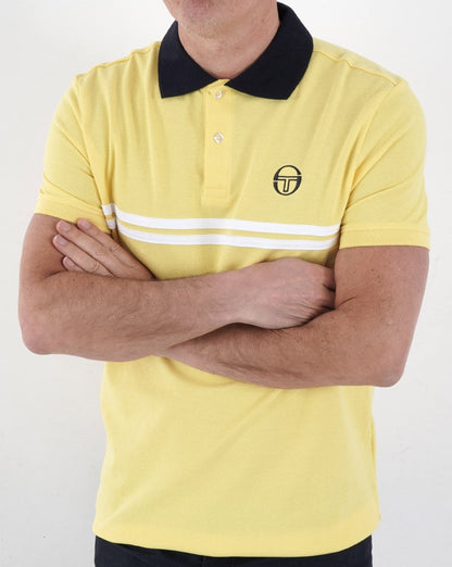 Sergio Tacchini Supermac Polo Shirt Yellow/White/Navy