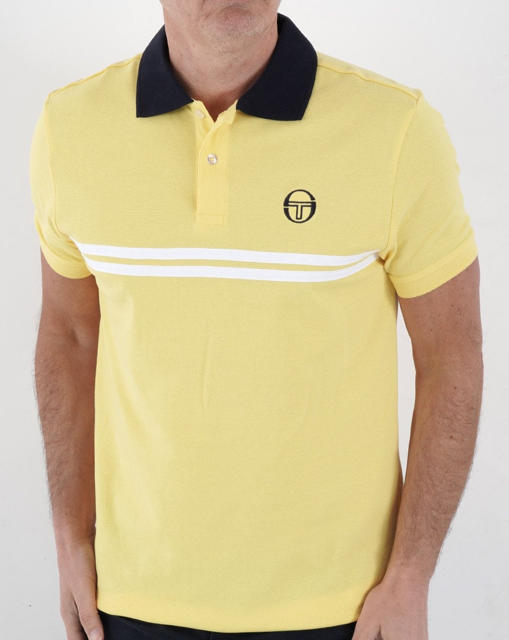 Sergio Tacchini Supermac Polo Shirt Yellow/White/Navy