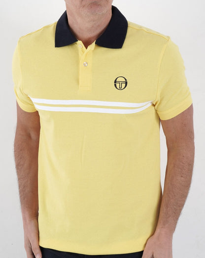 Sergio Tacchini Supermac Polo Shirt Yellow/White/Navy