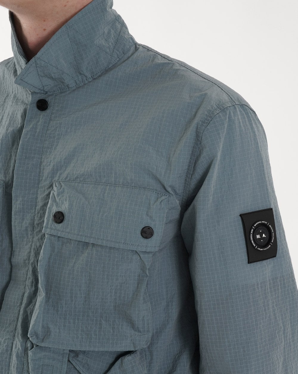 Marshall Artist Ripstop Overshirt in Steel Blue