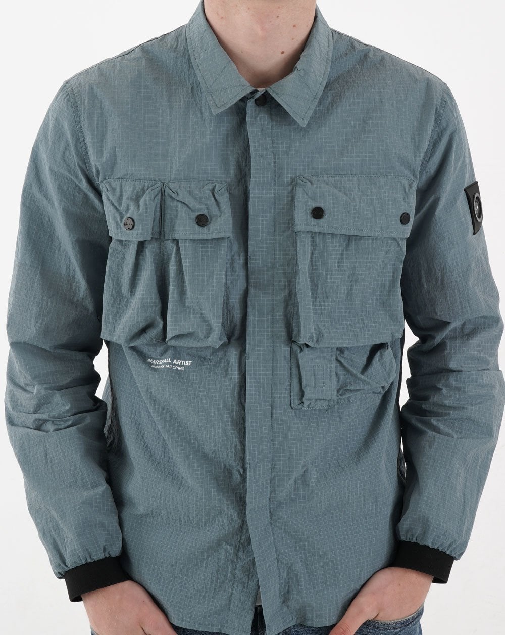 Marshall Artist Ripstop Overshirt in Steel Blue