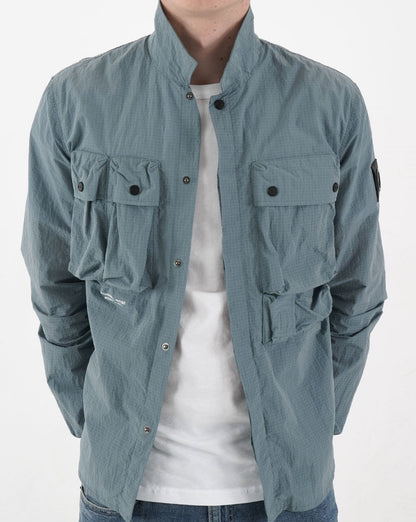 Marshall Artist Ripstop Overshirt in Steel Blue