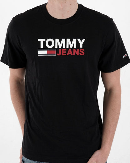 Tommy Jeans Corp Logo T Shirt Black
