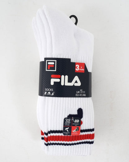 Fila Vintage 3 Pack Socks White