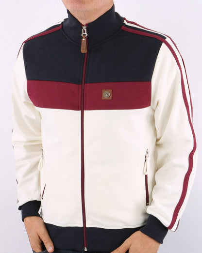 Trojan Twin Stripe Track Top Cream
