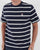 Fila Vintage Stripe T Shirt Navy/Off White