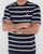 Fila Vintage Stripe T Shirt Navy/Off White