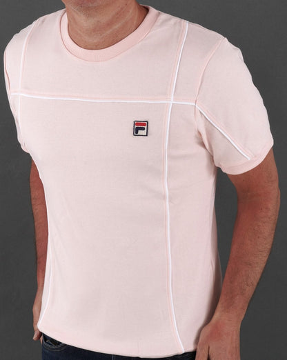 Fila Vintage Terrinda T Shirt Pink/White