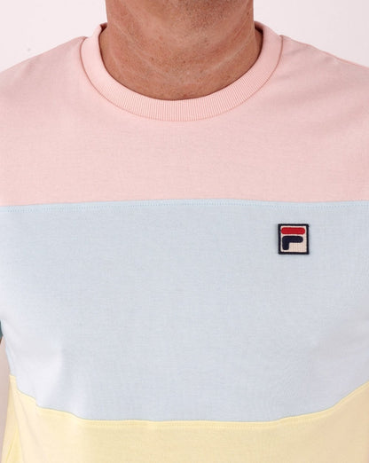 Fila Vintage Pastel Block T Shirt Pink/Sky/Yellow