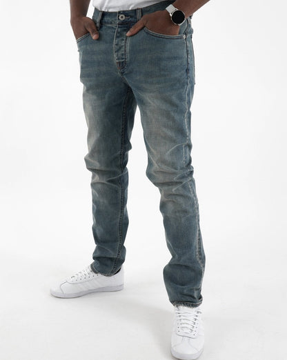 Pretty Green Erwood Slim Fit Jeans Light Blue