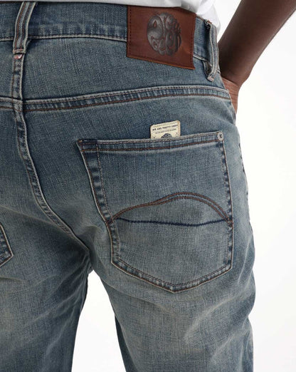 Pretty Green Erwood Slim Fit Jeans Light Blue