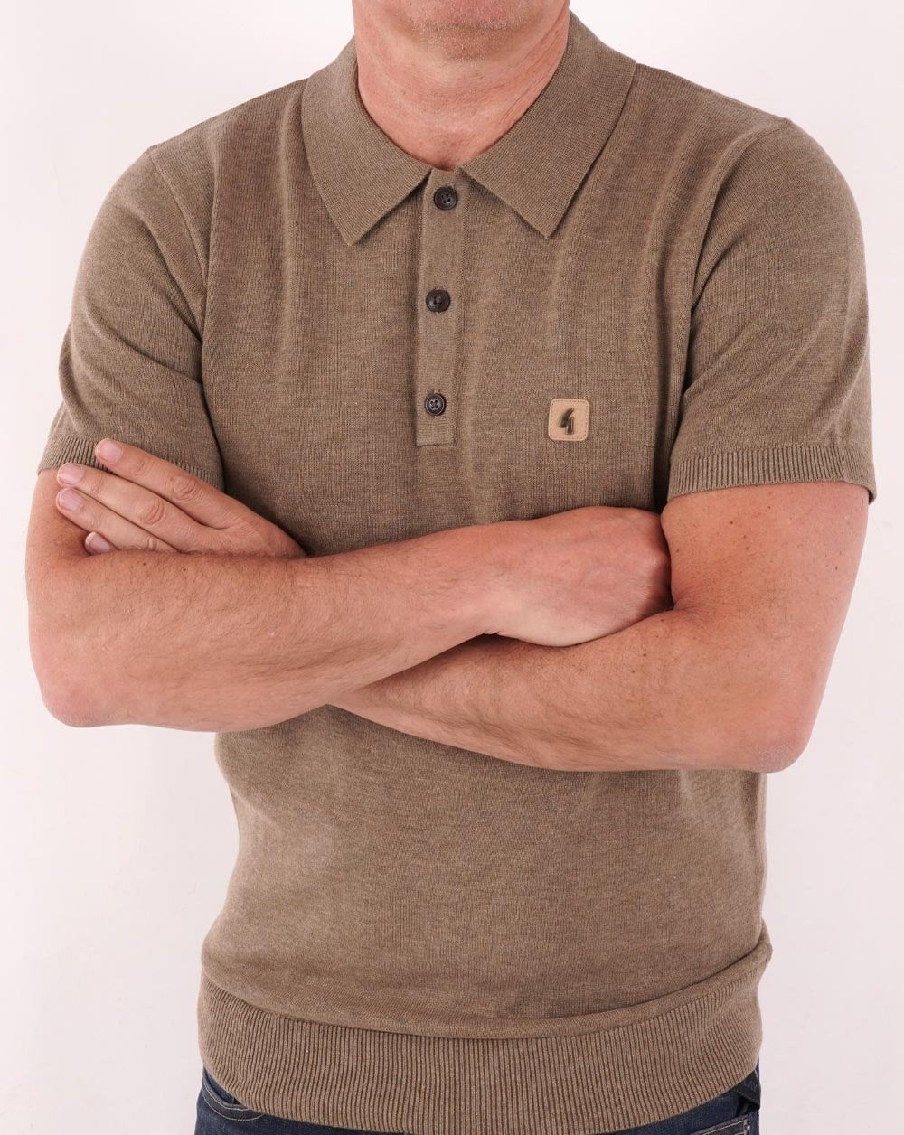 Gabicci Vintage Jackson Knitted Polo Elmwood