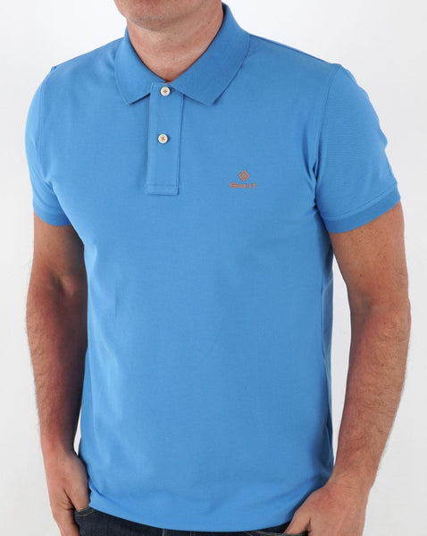 Gant Contrast Collar S/s Rugger Royal Blue