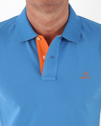 Gant Contrast Collar S/s Rugger Royal Blue