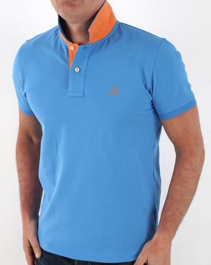 Gant Contrast Collar S/s Rugger Royal Blue