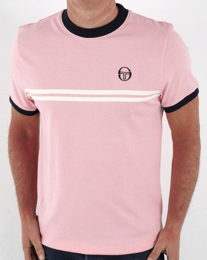 Sergio Tacchini Supermac T Shirt Pink/Navy