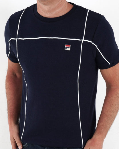 Fila Vintage Terrinda T Shirt Navy/White