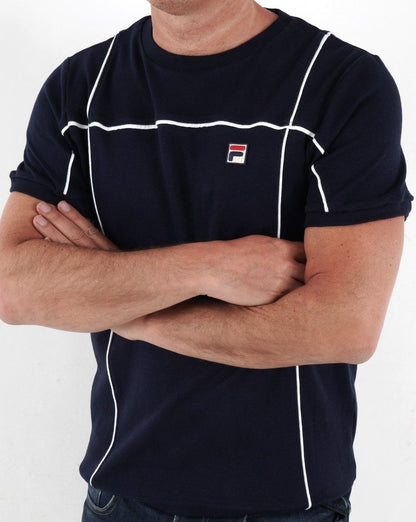Fila Vintage Terrinda T Shirt Navy/White