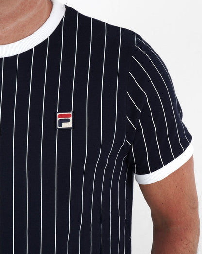 Fila Vintage Pinstripe T Shirt Navy/White